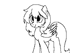 Size: 640x480 | Tagged: safe, artist:oofycolorful, oc, pegasus, pony, animated, black and white, female, flying, grayscale, mare, monochrome, simple background, solo, white background