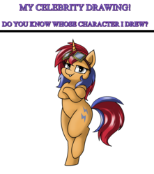 Size: 1472x1668 | Tagged: safe, artist:pencil bolt, oc, oc only, oc:sweet voltage, pony, unicorn, bipedal, female, smiling, solo, standing