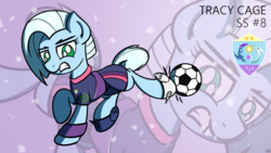 Size: 1920x1080 | Tagged: safe, artist:ashtoneer, oc, oc only, oc:tracy cage, earth pony, pony, /mlp/, 4chan cup, clothes, female, football, jersey, mare, solo, sports, text, wallpaper, zoom layer