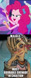 Size: 500x1250 | Tagged: safe, screencap, pinkie pie, human, equestria girls, g4, my little pony equestria girls: better together, twilight under the stars, borderlands 2, caption, female, image macro, text, tiny tina