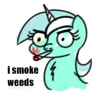 Size: 200x200 | Tagged: safe, artist:ashtoneer, lyra heartstrings, pony, unicorn, g4, chest fluff, dialogue, drugs, female, joint, mare, marijuana, pot, simple background, sketch, smoking, solo, white background