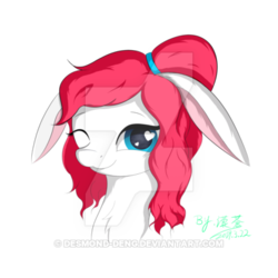 Size: 400x400 | Tagged: safe, artist:desmond-deng, oc, oc only, oc:可兔, pony, obtrusive watermark, simple background, transparent background, watermark