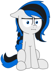 Size: 618x862 | Tagged: safe, artist:rivet97, oc, oc only, oc:rivet svechkar, pony, female, i mean i see, mare, simple background, sitting, solo, transparent background, vector