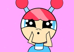 Size: 2100x1500 | Tagged: safe, artist:undeadponysoldier, oc, oc only, oc:molly, pony, cute, molly is so kawaii, solo, sparkles, squishy cheeks, the powerpuff girls