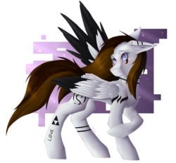 Size: 1924x1782 | Tagged: safe, artist:fluxittu, oc, oc only, oc:jayn sparkle, pegasus, pony, female, mare, solo, two toned wings