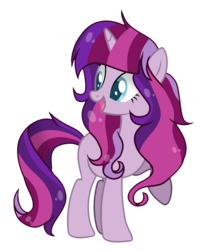 Size: 2304x2641 | Tagged: dead source, safe, artist:rainbows-skies, oc, oc only, oc:stella, pony, unicorn, female, high res, magical lesbian spawn, mare, offspring, parent:tempest shadow, parent:twilight sparkle, parents:tempestlight, simple background, solo, transparent background
