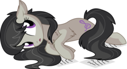 Size: 7915x4302 | Tagged: safe, artist:aureai-sketches, artist:cyanlightning, octavia melody, earth pony, pony, g4, .svg available, absurd resolution, chest fluff, ear fluff, female, lying down, mare, missing accessory, open mouth, paper, simple background, solo, transparent background, vector