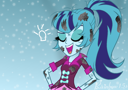 Size: 980x688 | Tagged: safe, artist:rainbow15s, sonata dusk, equestria girls, g4, dazzling, lightning strike, smart, struck by lightning