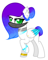 Size: 708x880 | Tagged: safe, artist:colordroplovelyart, artist:mint-light, oc, oc only, oc:fly-bi, pegasus, pony, bandana, base used, bracelet, choker, ear piercing, earring, female, jewelry, mare, multicolored hair, necklace, piercing, raised hoof, simple background, solo, transparent background, wing piercing