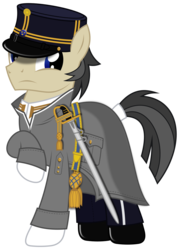 Size: 1024x1428 | Tagged: safe, artist:brony-works, pony, clothes, hat, male, simple background, solo, stallion, sweden, sword, transparent background, uniform, weapon