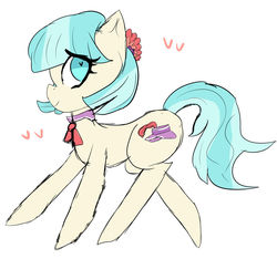 Size: 1024x960 | Tagged: safe, artist:purrpony, coco pommel, earth pony, pony, g4, cocobetes, cute, female, heart, heart eyes, mare, profile, simple background, solo, white background, wingding eyes