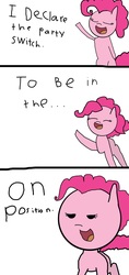 Size: 1535x3262 | Tagged: safe, artist:undeadponysoldier, pinkie pie, earth pony, pony, g4, comic, female, lidded eyes, looking at you, reference, solo, spongebob squarepants, spongebob's house party