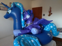 Size: 4032x3024 | Tagged: safe, artist:arniemkii, princess luna, alicorn, pony, unicorn, g4, bootleg, female, hongyi, horseplaytoys, inflatable, inflatable toy, mare, mare in the moon, moon