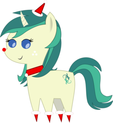 Size: 1295x1405 | Tagged: safe, artist:dashfire61, oc, oc:spring starflower, pony, christmas, clothes, costume, cute, female, hat, holiday, mare, pointy ponies, santa costume, santa hat, trans female, transgender