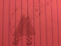 Size: 3264x2448 | Tagged: artist needed, safe, oc, oc only, oc:jewelry sex, alicorn, pony, alicorn oc, clothes, dress, fangs, female, high res, lined paper, mare, ring, shoes, solo, traditional art