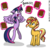 Size: 884x841 | Tagged: safe, artist:winter-scarf, sunset shimmer, twilight sparkle, alicorn, pony, unicorn, g4, adorkable, book, bookhorse, cute, dork, duo, female, flying, happy, levitation, magic, mare, missing cutie mark, simple background, telekinesis, that pony sure does love books, twiabetes, twilight sparkle (alicorn), white background