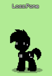 Size: 489x707 | Tagged: safe, earth pony, pony, pony town, green background, loss (meme), male, pone, ponified, simple background, solo, stallion, text, wat