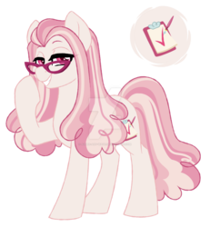 Size: 1024x1110 | Tagged: safe, artist:azure-art-wave, oc, oc only, oc:mallorie, earth pony, pony, deviantart watermark, female, glasses, mare, obtrusive watermark, parent:north point, parent:svengallop, simple background, solo, transparent background, watermark