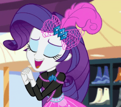 Size: 820x720 | Tagged: safe, screencap, rarity, display of affection, equestria girls, g4, my little pony equestria girls: better together, animated, cropped, cute, female, gif, raribetes, solo