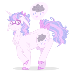 Size: 4000x4000 | Tagged: safe, artist:6-fingers-lover, oc, oc only, oc:cry baby, pony, unicorn, absurd resolution, chest fluff, female, floppy ears, glasses, magical lesbian spawn, mare, offspring, parent:princess celestia, parent:twilight sparkle, parents:twilestia, simple background, solo, transparent background