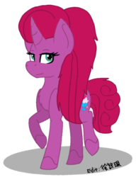 Size: 830x1080 | Tagged: safe, artist:king-justin, artist:徐詩珮, oc, oc:betty pop, pony, unicorn, base used, female, magical lesbian spawn, mare, next generation, offspring, parent:glitter drops, parent:tempest shadow, parents:glittershadow, simple background, transparent background