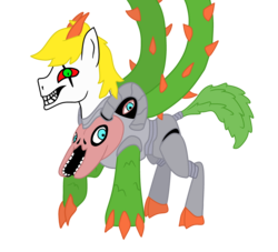 Size: 3300x3000 | Tagged: safe, artist:maxter-advance, pony, claws, high res, horns, nightmare fuel, omega flowey, ponified, smiling, solo, thorn, undertale