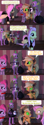Size: 1920x5400 | Tagged: safe, artist:red4567, applejack, fluttershy, pinkie pie, spike, twilight sparkle, bat pony, dragon, pony, timber pony, timber wolf, g4, 3d, angry, bat ponified, bleh, comic, female, flutterbat, glasses, greed spike, hotel transylvania, invisible mare, male, pinkie bot, race swap, source filmmaker, species swap, timber wolfified, timberjack