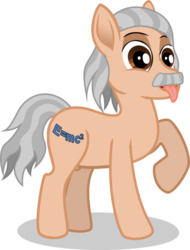 Size: 385x506 | Tagged: safe, artist:malte279, earth pony, pony, albert einstein, ponified, tongue out