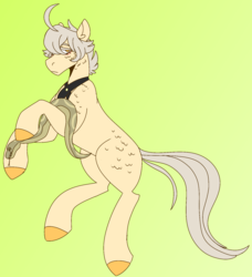 Size: 1492x1637 | Tagged: safe, artist:unicorn-mutual, oc, oc only, oc:snakebites, earth pony, pony, snake, green background, male, simple background, solo, stallion