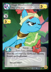 Size: 344x480 | Tagged: safe, enterplay, meadowbrook, earth pony, pony, a health of information, friends forever (set), g4, my little pony collectible card game, ccg, female, merchandise, solo