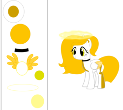 Size: 4728x4232 | Tagged: safe, artist:princesschickeeens, oc, oc only, angel, angel pony, original species, pegasus, pony, choker, female, halo, mare, reference sheet, simple background, solo, white background