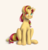 Size: 1971x2037 | Tagged: safe, artist:pony-ellie-stuart, sunset shimmer, pony, unicorn, g4, colored pupils, cute, female, mare, pink background, shimmerbetes, simple background, sitting, solo
