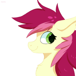 Size: 1024x1024 | Tagged: safe, artist:glazirka, roseluck, pony, g4, bust, chest fluff, cute, ear fluff, female, portrait, profile, rosabetes, simple background, solo, white background