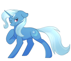 Size: 1280x1097 | Tagged: safe, artist:lattefox3, trixie, pony, unicorn, g4, cute, diatrixes, female, floppy ears, mare, one eye closed, simple background, solo, transparent background, wink