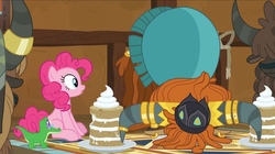 Size: 2048x1150 | Tagged: safe, screencap, gummy, pinkie pie, prince rutherford, pony, yak, g4, not asking for trouble, profile, unnamed character, unnamed yak