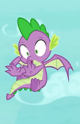 Size: 349x540 | Tagged: safe, screencap, spike, dragon, g4, molt down, season 8, claws, cropped, male, solo, tail, winged spike, wings