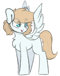 Size: 2146x2738 | Tagged: safe, artist:spoopygander, oc, oc only, oc:cold blight, pegasus, pony, blushing, chest fluff, cute, eye clipping through hair, female, happy, high res, leg fluff, mare, open mouth, simple background, solo, spread wings, transparent background, wings
