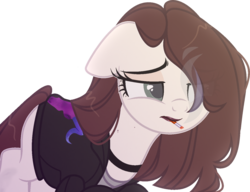 Size: 1414x1088 | Tagged: safe, artist:rerorir, oc, oc only, oc:cut crease, earth pony, pony, cigarette, clothes, female, lipstick, mare, simple background, smoking, solo, transparent background