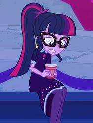 Size: 598x789 | Tagged: safe, screencap, sci-twi, twilight sparkle, equestria girls, g4, my little pony equestria girls: better together, twilight under the stars, cropped, cup, female, sci-twi outfits, solo