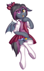 Size: 1937x3125 | Tagged: safe, artist:cha-squared, oc, oc only, oc:jade, bat pony, pony, bat pony oc, bat wings, commission, fluffy, looking at you, lying down, simple background, solo, tongue out, transparent background, wall eyed, wings