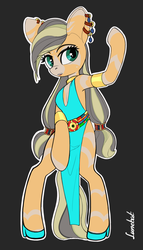 Size: 1207x2113 | Tagged: safe, artist:lunebat, oc, oc only, semi-anthro, arm hooves, bracelet, breasts, clothes, female, jewelry, mare, simple background, solo, transparent background