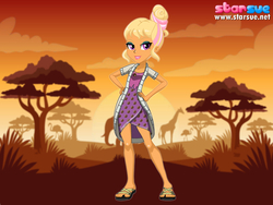 Size: 800x600 | Tagged: safe, artist:user15432, chestnut magnifico, bird, elephant, flamingo, giraffe, human, equestria girls, equestria girls specials, g4, my little pony equestria girls: movie magic, clothes, dress, dressup, dressup game, hasbro, hasbro studios, jewelry, necklace, pendant, sandals, shoes, solo, starsue