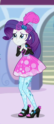 Size: 382x873 | Tagged: safe, screencap, rarity, display of affection, equestria girls, equestria girls series, g4, clothes, cropped, female, high heels, pantyhose, shoes, skirt, smiling