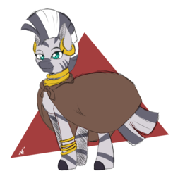 Size: 2840x2894 | Tagged: safe, artist:shelltoon, zecora, pony, zebra, g4, cloak, clothes, female, high res, jewelry, simple background, solo