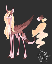 Size: 1630x2002 | Tagged: safe, artist:iheyyasyfox, oc, oc only, alicorn, hybrid, pony, female, interspecies offspring, mare, offspring, parent:discord, parent:princess celestia, parents:dislestia, solo