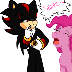 Size: 2000x2000 | Tagged: safe, artist:soul-yagami64, pinkie pie, g4, crossover, high res, male, shadow the hedgehog, sonic the hedgehog, sonic the hedgehog (series)