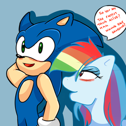 Size: 2000x2000 | Tagged: safe, artist:soul-yagami64, rainbow dash, g4, crossover, high res, male, sonic the hedgehog, sonic the hedgehog (series)