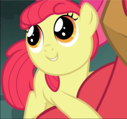 Size: 1000x940 | Tagged: safe, screencap, apple bloom, big macintosh, earth pony, pony, brotherhooves social, g4, adorabloom, bow, cropped, cute, female, filly, hair bow, hug, male, smiling, solo focus, stallion