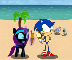 Size: 1073x890 | Tagged: safe, artist:slizergiy, oc, oc:nyx, alicorn, pony, fanfic:past sins, alicorn oc, crossover, food, ice cream, ice cream cone, kacheek, lupe (neopets), male, mutant, neopets, newbie artist training grounds, sonic the hedgehog, sonic the hedgehog (series)