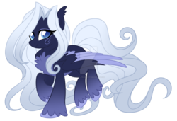 Size: 1600x1092 | Tagged: safe, artist:crystal-tranquility, oc, oc only, pegasus, pony, chest fluff, deviantart watermark, female, mare, obtrusive watermark, simple background, solo, transparent background, two toned wings, watermark